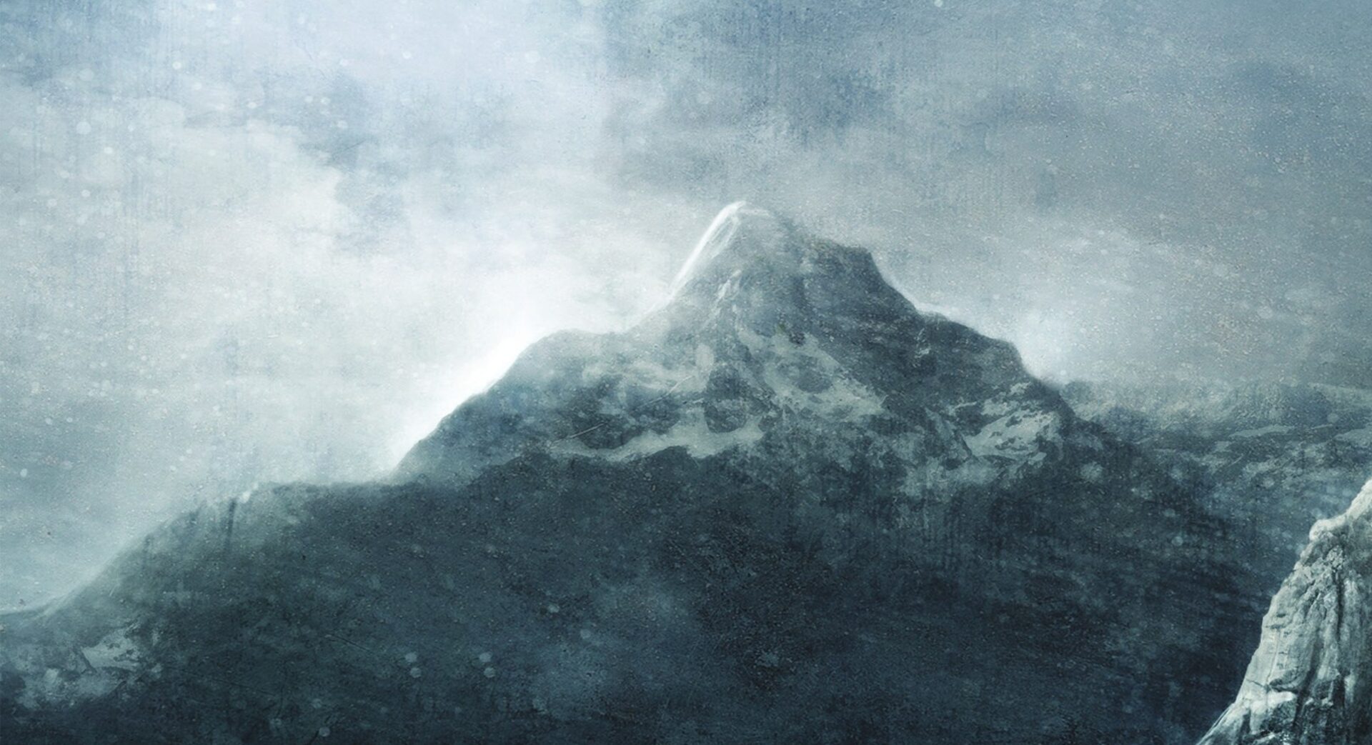 Misty mountain peak